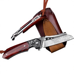 Cuchillo de Caza de Hoja Fija de Acero de Damasco con Mango de Madera, Grado Industrial Resistente, OEM, Punta Caída, para Uso en Camping - Product Image 6