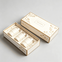 Boîte cadeau en papier personnalisée avec logo en or et argent, impression à chaud, couvercle et base, pour l'emballage de pots de bougies