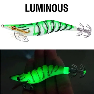 Phát sáng màu sắc khác nhau cứng nhựa câu cá Gear mực Jig Mồi Gỗ tôm mực Jig câu cá thu hút - Product Image 6