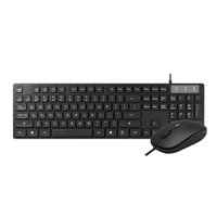 Combo de Teclado y Ratón USB con Cable de 104 Teclas para Laptop, Plug-and-Play, Resistente al Agua, Ultra Delgado, para Oficina, Hogar y Escuela