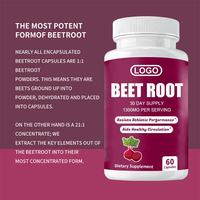 Capsules de racine de betterave à marque privée, extrait pur à haute teneur en nitrate, sans gluten, soutient la santé cardiaque, immunitaire, digestive et sportive, complément alimentaire