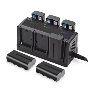 Chargeur de batterie NP-F durable à 6 canaux avec plaques de charge interchangeables pour batteries d'appareil photo Sony Canon <span class=keywords><strong>Nikon</strong></span> NP-FW50 LP-E17 EN-EL14 - Product Image 1