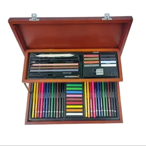 Hotsale Kids Art Set Color Pen Crayon Oil Pastel Wood Box Sketch Pencil Water Color Drawing Art Set