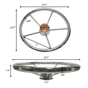 High Polished marine hardware 11 inch stainless steel steering wheel for yacht and ship and boat