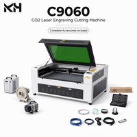 Mesin Pemotong Laser CO2 CNC KH-9060 100W-130W Kontrol Ruida Baru Berpendingin Air untuk Akrilik/MDF/Plywood Mesin Pengukir/Pemotong Laser LAS