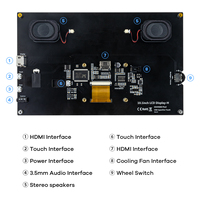 RPI 4 Model B 10.1 inç dokunmatik ekran 1024x600 IPS LCD 2 Speackers ekran + tutucu ile ahududu Pi için 3B +/PC/ahududu Pi 4