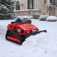 Tondeuse à gazon multifonctionnelle télécommandée à chenilles en caoutchouc avec accessoire de déneigement pour allées de vergers et cours agricoles