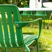 Chaise de salle à manger d'extérieur empilable de style nordique avec accoudoirs et dossier épaissi, chaise de loisirs pour la maison, le café et la terrasse