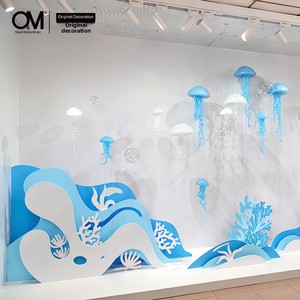 Decorazione OM in PVC a Tema Oceano, Meduse Sospese per Allestimento Aula, Esposizione in Centri Commerciali e Vetrine - Product Image 2