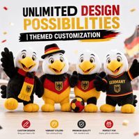 Peluche Aigle de l'Allemagne 2028, personnalisée, style européen, pour le football, vente en gros, OEM ODM, jouet en peluche, mascotte de football, cadeau pour les fans