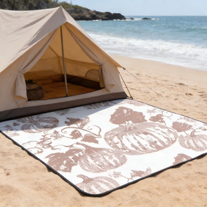 Tapis d'extérieur pliable facile à nettoyer en plastique PP pour le camping et les pique-niques - Product Image 1