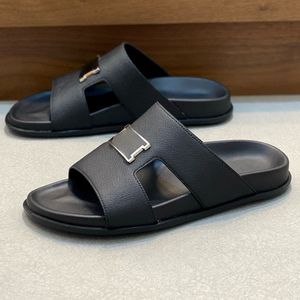 Sandalias de Playa de Lujo de Primera Calidad, de Cuero Genuino, Punta Abierta, Resistentes al Desgaste, Antideslizantes, con una Sola Correa, Cómodas y Suaves para Hombre - Product Image 4