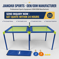 Table de tennis de table JH portable, pliable, 60 pouces, pour entraînement, enfants, famille, jeu intérieur/extérieur, avec filet, raquettes, balles et sac