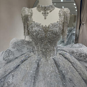 Jancember DW0171 Abito da Sposa Vintage <span class=keywords><strong>con</strong></span> Maniche Corte, Frange e Gonna Voluminosa <span class=keywords><strong>con</strong></span> <span class=keywords><strong>Lungo</strong></span> Strascico - Product Image 2