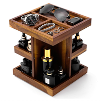 Support de rangement rotatif vintage en bois pour coiffeuse, présentoir à parfums en bois, organisateur pour la décoration de table de toilette