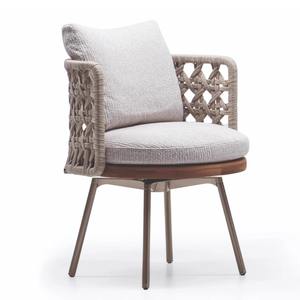 Ensemble de salon de jardin en rotin, table et chaises en teck, design contemporain, imperméable, 3 places - Product Image 4