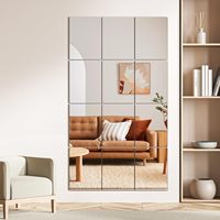 Miroirs carrés modernes sans cadre, autocollants, pour décoration murale DIY, pour la maison et le salon