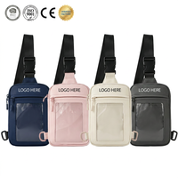 Sac bandoulière personnalisé pour cartes gradées, présentoir de cartes en slab, cartes TCG individuelles, avec fenêtre transparente, sac Ita-bag, sac à bandoulière, sac de poitrine, sac croisé