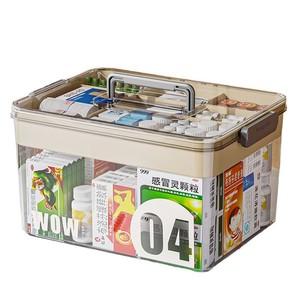 Transparent Double Layer Medicine Box Large Capacity Home First Aid Storage Organizer Pill <b>Case</b> With Lid And Handle - Product Image 5