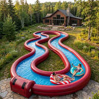 Piscine Gonflable Géante à Débit d'Eau pour Jardin, Grande Piscine Gonflable à Motif Irrégulier pour Fêtes et Location Commerciale