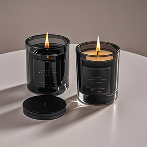 <span class=keywords><strong>Vasetti</strong></span> per Candele Iridescenti da 5oz, 8oz, 10oz, Personalizzabili, in <span class=keywords><strong>Vetro</strong></span> Trasparente o Nero, di Lusso, <span class=keywords><strong>Vuoti</strong></span>, con Coperchio - Product Image 3