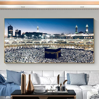 Peinture sur toile Art Islamique Mosquée Mecque Pèlerinage, Affiche murale et Impressions, Image Religieuse pour Décoration Murale Musulmane