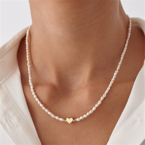 Hot Selling Choker Necklace Jewelry 925 <b>Silver</b> 18K <b>Sterling</b> <b>Silver</b> Waterproof Gold <b>Chain</b> Small Pearl Necklace <b>for</b> <b>Women</b> - Product Image 6