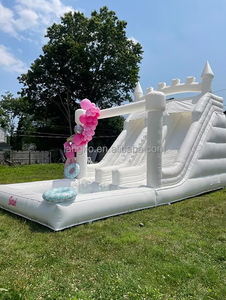 Toboggans aquatiques gonflables de couleur blanche pour usage commercial en extérieur avec <span class=keywords><strong>escalade</strong></span> en PVC pour la location de fêtes de mariage et d'anniversaire - Product Image 4