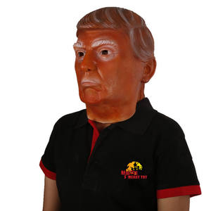 Masque intégral réaliste en latex de célébrité, cheveux bruns, texture faciale réaliste, thème drôle et amusant, pour Halloween, cosplay, fête costumée - Product Image 4