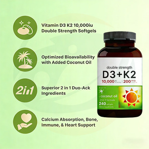 China-Herb OEM Private Label Gezondheidssupplement Veganistische Vitamine D3 en K2 Softgels <span class=keywords><strong>Capsules</strong></span> Kokosolie - Product Image 3