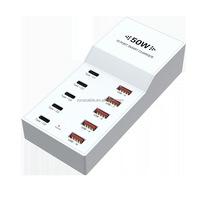 Estación de Carga USB de 50W y 10 Puertos al por Mayor, Precio de Fábrica, Suministro a Granel, Soporte OEM, Hub de Energía de Escritorio con 5 Puertos USB C
