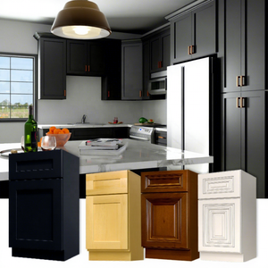 Contractor Bulk Supply | American Kitchen <b>Storage</b> Cabinet | Solid Wood Door Base/Wall/Pantry Cabinets For Builders & Contractors - Product Image 1