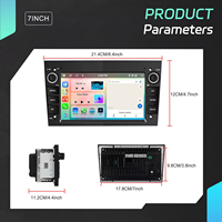 Radio para Auto Android Podofo 6+128GB 7'' con CarPlay Inalámbrico y Android Auto para Opel Astra/Antara/Vectra/Corsa/Zafira/Meriva IPS/DSP/WIFI