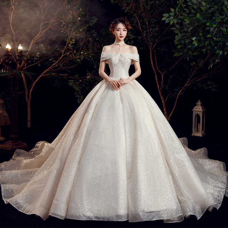 2021elegant evening fabric white vestidos de novia dresses allurebridals ball gown bridal wedding dress