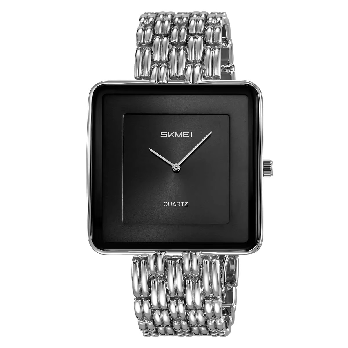 6 Men Style 2371 --- black dial silver strap