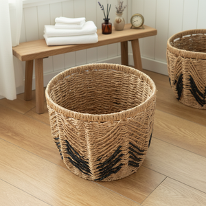 Panier de rangement <span class=keywords><strong>en</strong></span> corde de papier tressé à la main pour salon, pour collations, jouets, tri de vêtements sales, décoration intérieure - Product Image 2