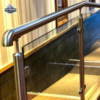 Main courante d'escalier murale en acier inoxydable 316 personnalisée rampe de tuyau moderne bricolage avec embout conique pour balcon