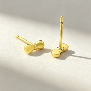 Wholesale Cute Design New Girls 18K Gold Plated Bow <b>Stud</b> Earrings for Women - Product Image 1