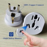 Adaptador de Viaje Universal de 2 Pines y 16A para UE/EE. UU. con 2 Tomas para Enchufes Europeos Alemanes y Dispositivos Extranjeros