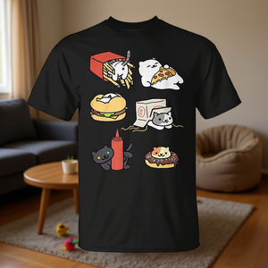 Camiseta Neko Atsume Kawaii Food Cat Lover, unisex, talla para adultos - Product Image 3