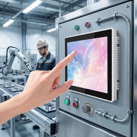 Nuevo Monitor de Pantalla Táctil Industrial IPS de 21.5 Pulgadas con Carcasa Metálica, Pantalla Táctil Integrada para Kiosco, USB/DVI/HD Serial 1920x1080 DC