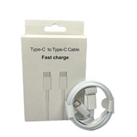 Câble USB-C vers USB-C 100% original PD 60W Chargeur rapide pour ordinateur et téléphone 1m Conducteur en cuivre pur