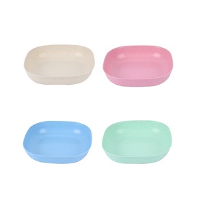 Usine En Gros Biodégradable Paille <span class=keywords><strong>De</strong></span> Blé En Plastique Assiette Couleur Émail Assiette Pour Salade Fruits Snack Sec <span class=keywords><strong>Film</strong></span> Nuit Plateau - Product Image 4