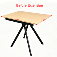 Table à manger moderne pliable et extensible, petite table extensible avec plateau en bois, pieds en acier, gain de place, longueur réglable, cuisine