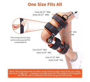 HKJD - Soporte Ortopédico Telescópico para Rodilla Postoperatorio, Ortesis de Rodilla con Bisagras y Rango de Movimiento Ajustable para Alivio del Dolor de Rodilla - Product Image 5