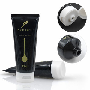 Dispensador de pasta de dientes de plástico negro, personalizado, crema de manos para el cuerpo, lavado de cara, embalaje cosmético suave, tubo exprimidor con tapa abatible, bañera - Product Image 2