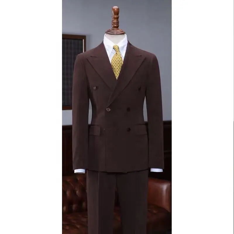 Custom best Man Suit 2 pcs Groom Blue Jacquard Mens bespoke tailoring Wedding Suit Tuxedo Suits
