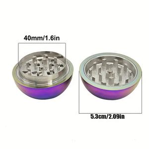 Nouveau moulin à tabac manuel à 3 couches de 53 mm, sphérique, coloré, en alliage de zinc, pour fumer - Product Image 2