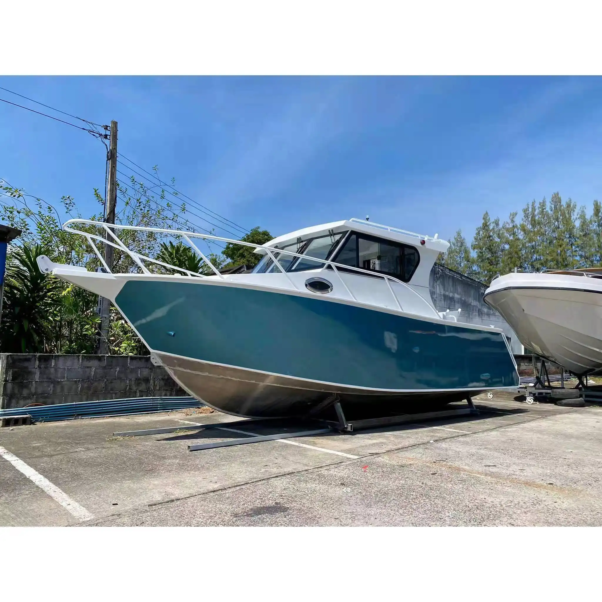 Ocean Alloy Boat 25ft 7.5m Lifestyle yacht luxury Aluminum Fishing Boat cabin cruiser for Sale Thailand with kitchen & Handbasin