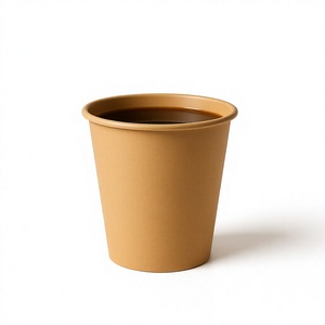 Vasos de papel desechables de doble pared para bebidas calientes, vasos de papel desechables de calidad alimentaria, blancos/kraft. - Product Image 1